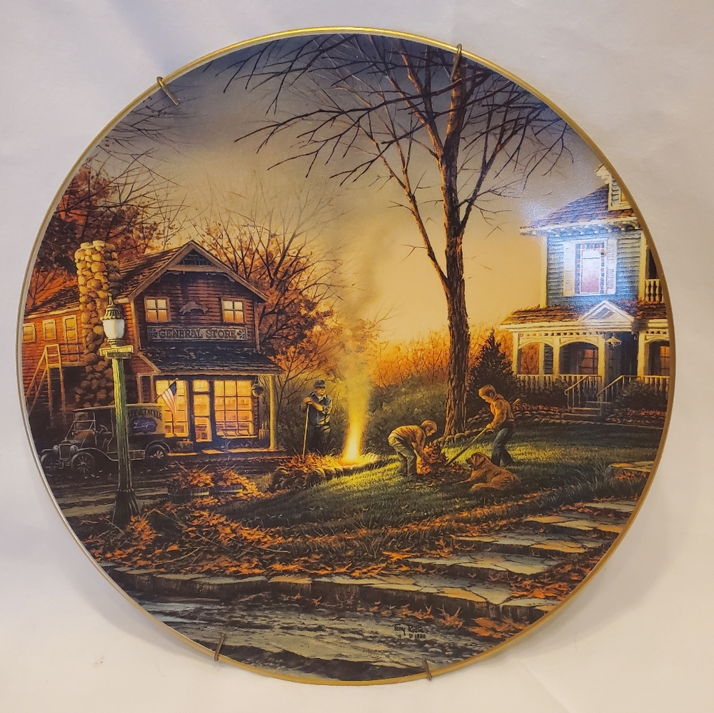 Terry Redlin Aroma Of Fall Vtg 1992-7885 Plate Hadley House Plate Hanger
